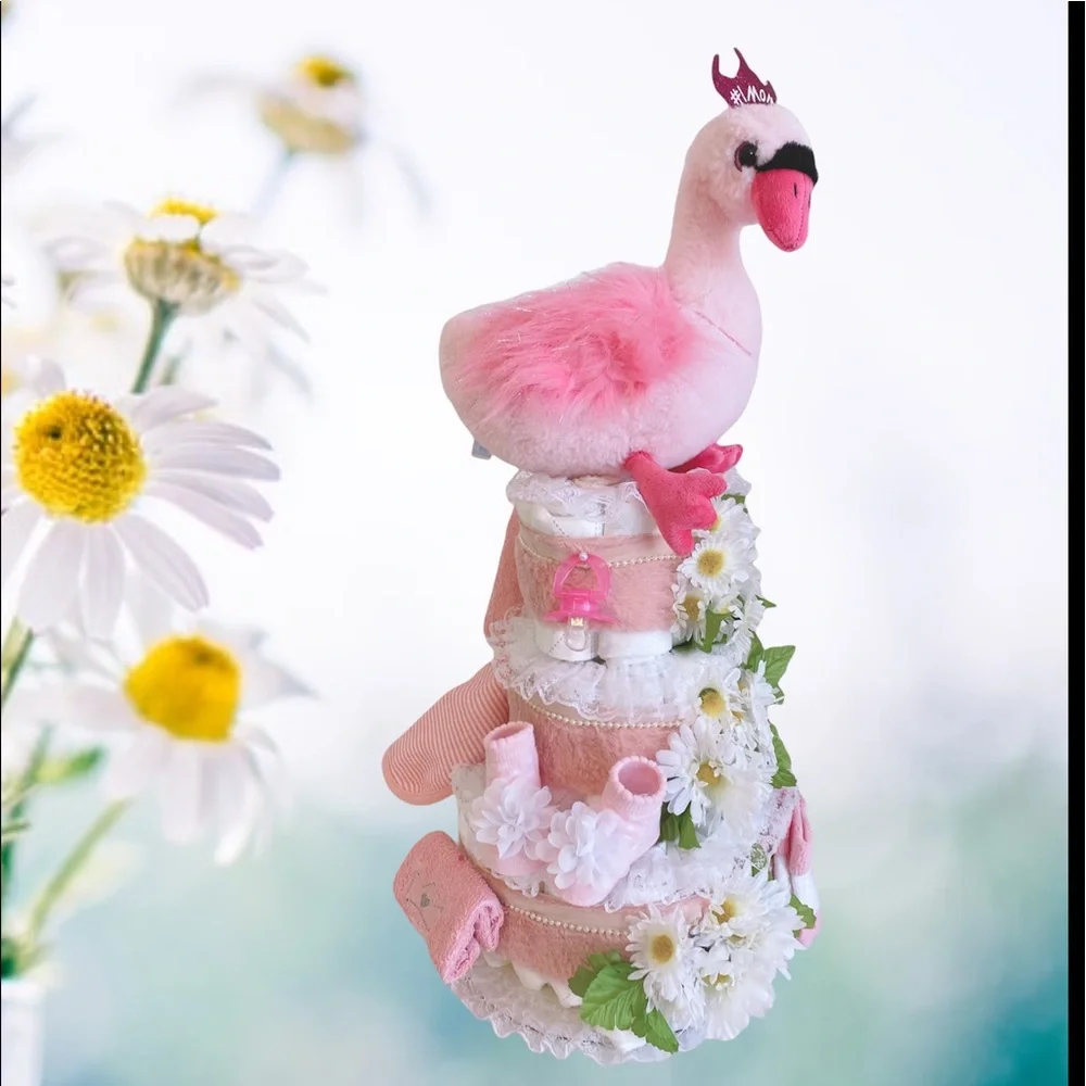 Swan Diaper Cake